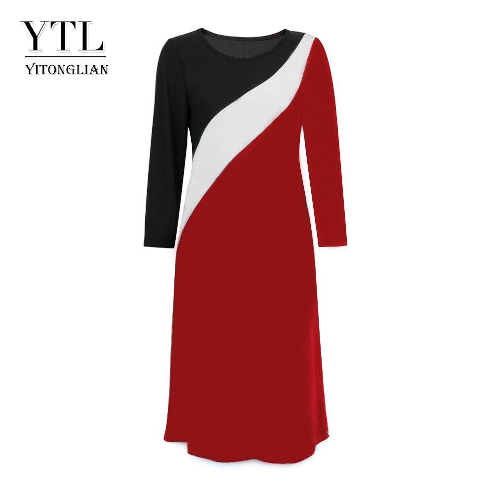 Женское тёплое платье с длинными рукавами