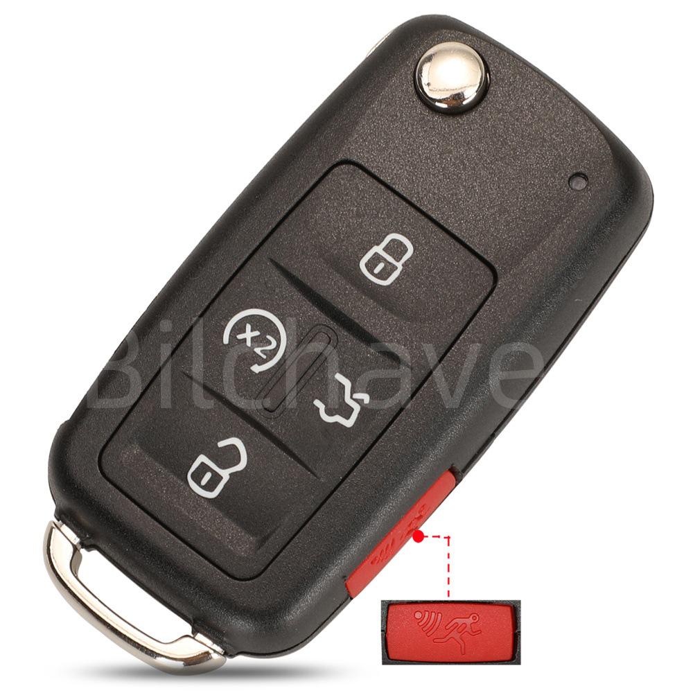 Пластиковый корпус ключа Volkswagen на 4/5 кнопок для Tiguan, Golf, Sagitar MK6, Polo с пультом ДУ