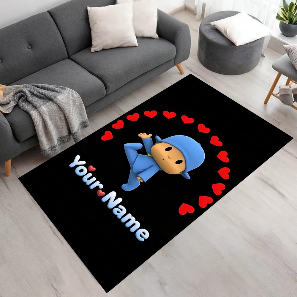 Pocoyo Customizable Name Area Rug Perfect for Balcony Outdoor Bedrooms Foyer Antislip Carpet Decorate Offices Wedding Party Gift