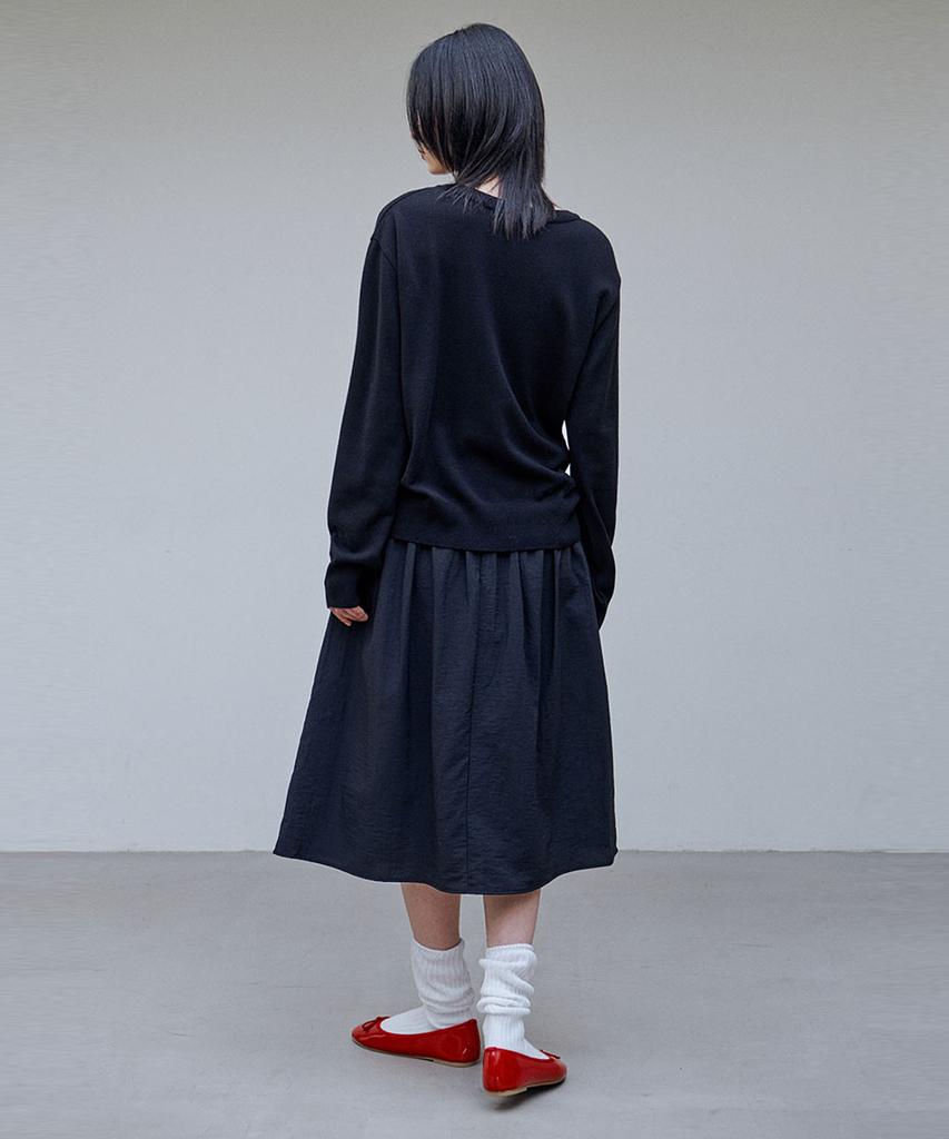 Awi Voluminous Shirred Skirt_Black