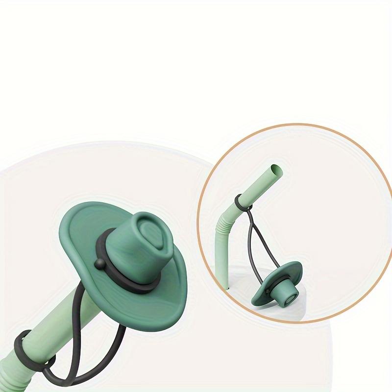 4 pcs Cute Cowboy Hat Straw Toppers Set Reusable Dustproof Silicone Straw Covers for Parties Outdoor Events Perfect for Independence Day Mother'S Day