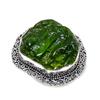 Натуральный Молдавит Кварц Драгоценный Камень Серебро 925 пробы Ювелирное Кольцо Размер 6.5 K9Q53