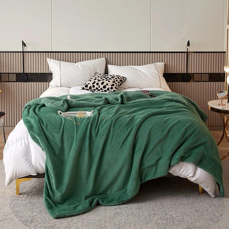 Зимнее теплое одеяло для дивана, пушистое одеяло из овечьей шерсти, покрывало для двуспальной кровати размера «queen-size», плед, покрывало