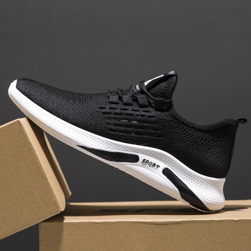 Мужская обувь Flyknit Mesh Дышащая повседневная обувь Спортивная обувь