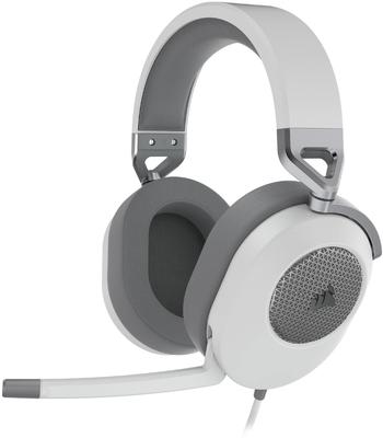 Игровая гарнитура CORSAIR HS65 SURROUND, совместимая с Xbox и сертифицированная Discord, белая, разъем 3,5 мм, Mac, PS5, PS4, Series, Switch, - -