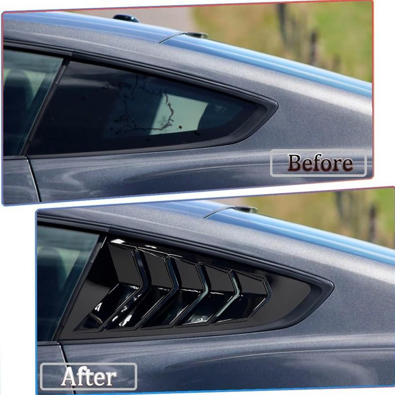 Carbon Fiber Decorative Surround for 15-23 Ford Mustang Rear and Side Window Louvers