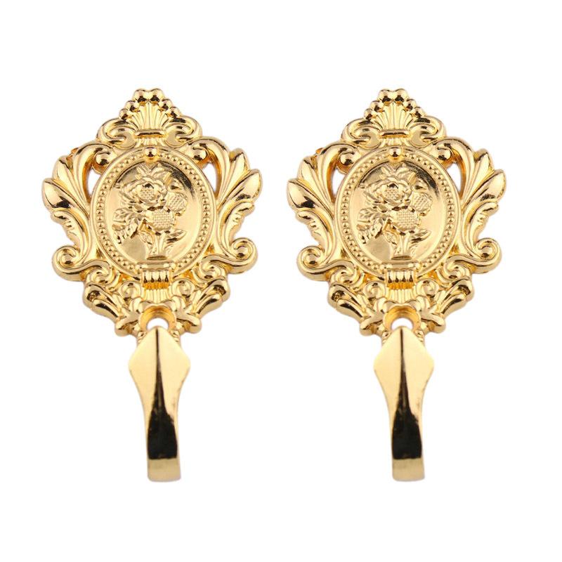 Винтажный драпировочный крючок из сплава с розой, крючки для подхвата для штор, 2 шт., антикварный настенный крючок из цинкового сплава