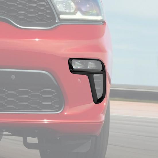 For Dodge Durango -2026 Glossy Black Look Front Fog Light Lamp Cover Trim 2P