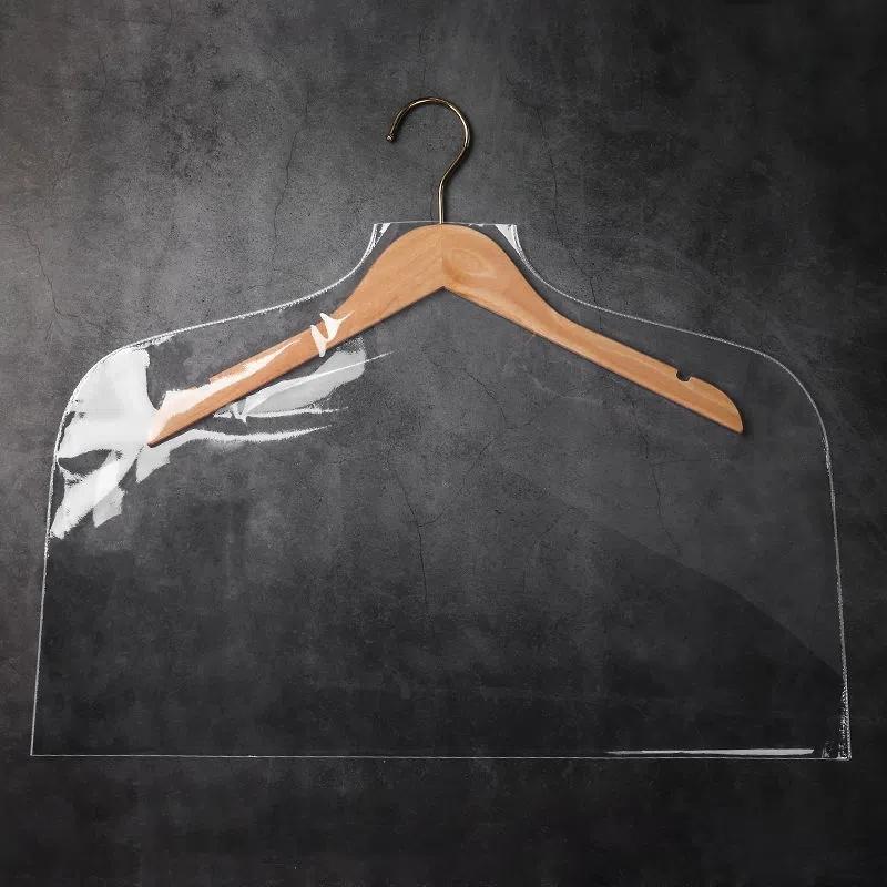 10 Pcs/Lot Coat Dust Cover Translucent Half-body Dust Cover Household Hanger Wardrobe Hanging Bag PVC Suit Shirt Storage Bag