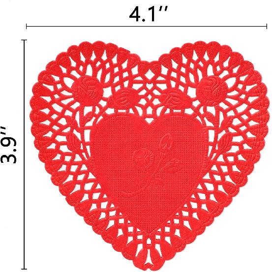 650PCS Paper Heart Doilies for Crafts - Valentines Day Decorations Red/Pink Lavender/White/Mint Blue Lace Cutouts, Wedding Valentine's Party Decor