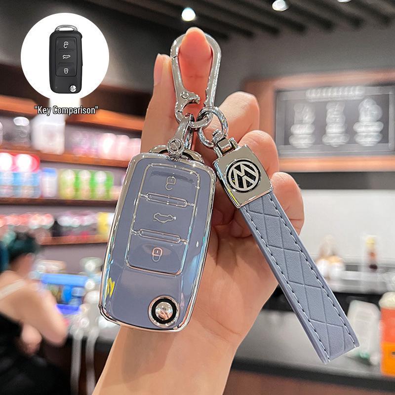 Чехол для ключа Volkswagen: Подходит для Sagitar, Lavida, Jetta, Passat, Bora, Tiguan – Универсальный чехол для автомобильного ключа