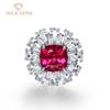 925 Sterling Silver 9*9mm Zircon Gemstone Wedding Rings For Women Fine Jewelry