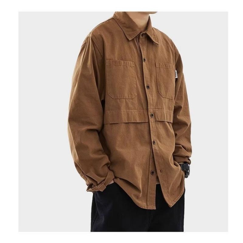 Мужская весенне-осенняя рабочая одежда, повседневная рубашка, рубашка большого размера с длинным рукавом