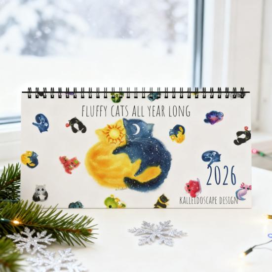2026 Пушистые коты Настольный календарь Большой календарь с котами Ежемесячный планировщик с четко читаемыми датами Офисные рождественские подарки
