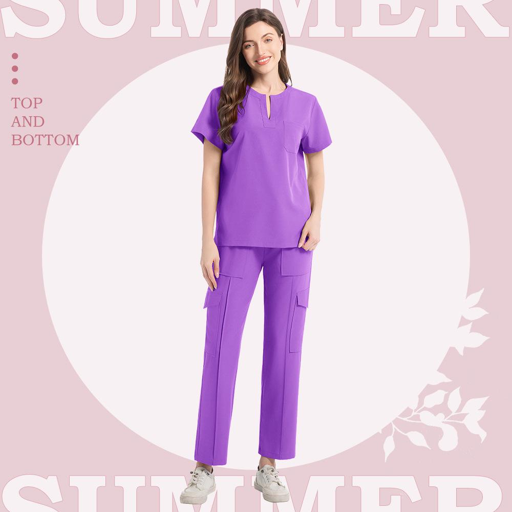 Women's Short Sleeve Scrub Suit for Nurses and Doctors - Medical Uniform for Operating Room