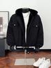 Мужская модная утепленная хлопковая куртка с капюшоном из натуральной овчины для осени/зимы
