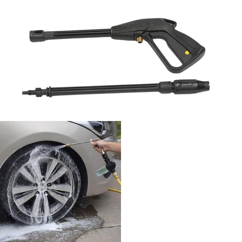 Powerful High-pressure Water Gun M14 Adjustable Spray Nozzle 5m Hose Set For Car Wash And Gardening