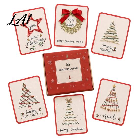 DIY Greeting Cards for Adults Christmas Chrismas Cards 6 Card Kit Stitch by Hand