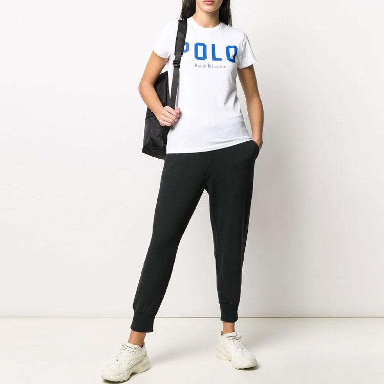 Polo Ralph Lauren Logo Вышитый зауженный книзу спортивный штаны на шнурке Женские спортивные штаны Черный 211794397-001