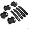 Car Decoration Door Handle Cover For Suzuki Swift 2005-2017 Glossy Black Carbon Fiber Car Trim Sticker Styling Accessories