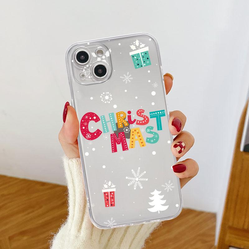 Прозрачный чехол для Apple iPhone 14 11 13 12 Pro 7 8 Plus XR X XS Max 6 6S 13Pro силиконовый чехол для телефона Снеговик Рождественский мультфильм