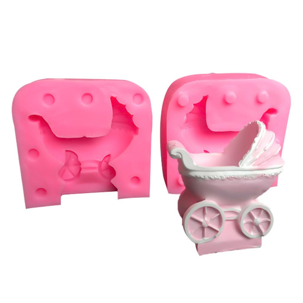 Chocolate Moulds Baby Stroller Shape Baking Mold Fondant Mould Candy Molds Silicone Material Great Gift for Baking Lover