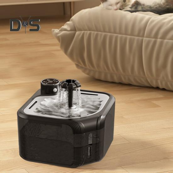 2.8L/95oz беспроводной фонтанчик для кошек ультра-тихий автоматический диспенсер для воды для собак с датчиком движения и крышкой из нержавеющей стали для