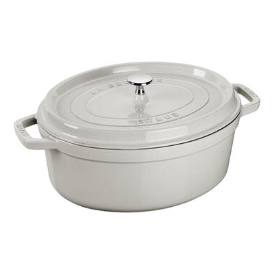 STAUB 33 см овальная чугунная кокотница белый трюфель