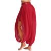 Womens Belly Dance Bloomers Halloween Theme Party Carnival Costume Ruched Waistband Side Split Pants