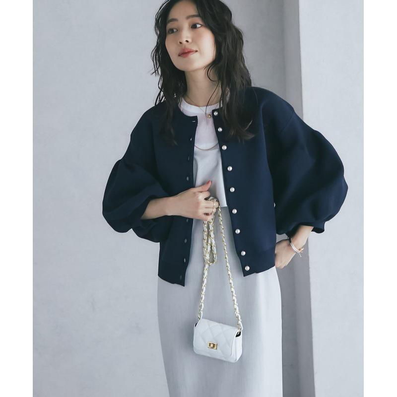 Женский модный вязаный свитер с рукавами-фонариками и кардиганом, двусторонний