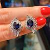Серьги-гвоздики Huitan Chic Creative Design, женские украшения для вечеринок с ослепительными кубическими цирконами, эстетичные женские изящные серьги-гвоздики