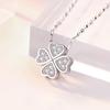 Japanese-Korean Four-Leaf Clover Zircon Pendant Necklace: Women's Simple, Luxury, Versatile Clavicle Chain with Cold Aesthetic.