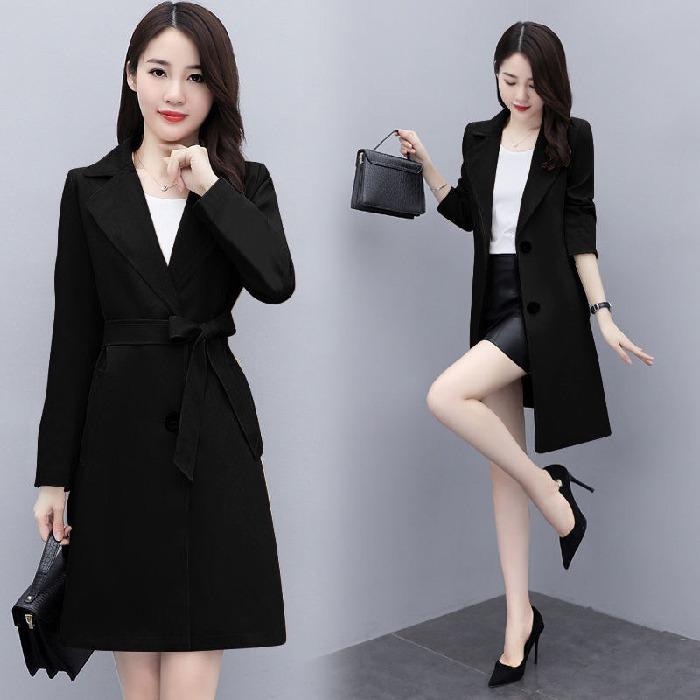 Ветровка женская средней длины, куртка в британском стиле, темпераментная мода, высокое качество, свободное пальто в корейском стиле