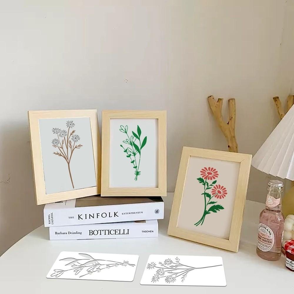 Reusable Plastic Stencils Set Flower Leaf Pattern Butterfly Design Flower Stencils DIY Spray Painting Floral Painting Stencils