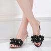 Summer Sexy Slippers Women Flower Simple Transparent Heel Crystal Shoes Versatile Pumps Party Nightclub PVC Sandals