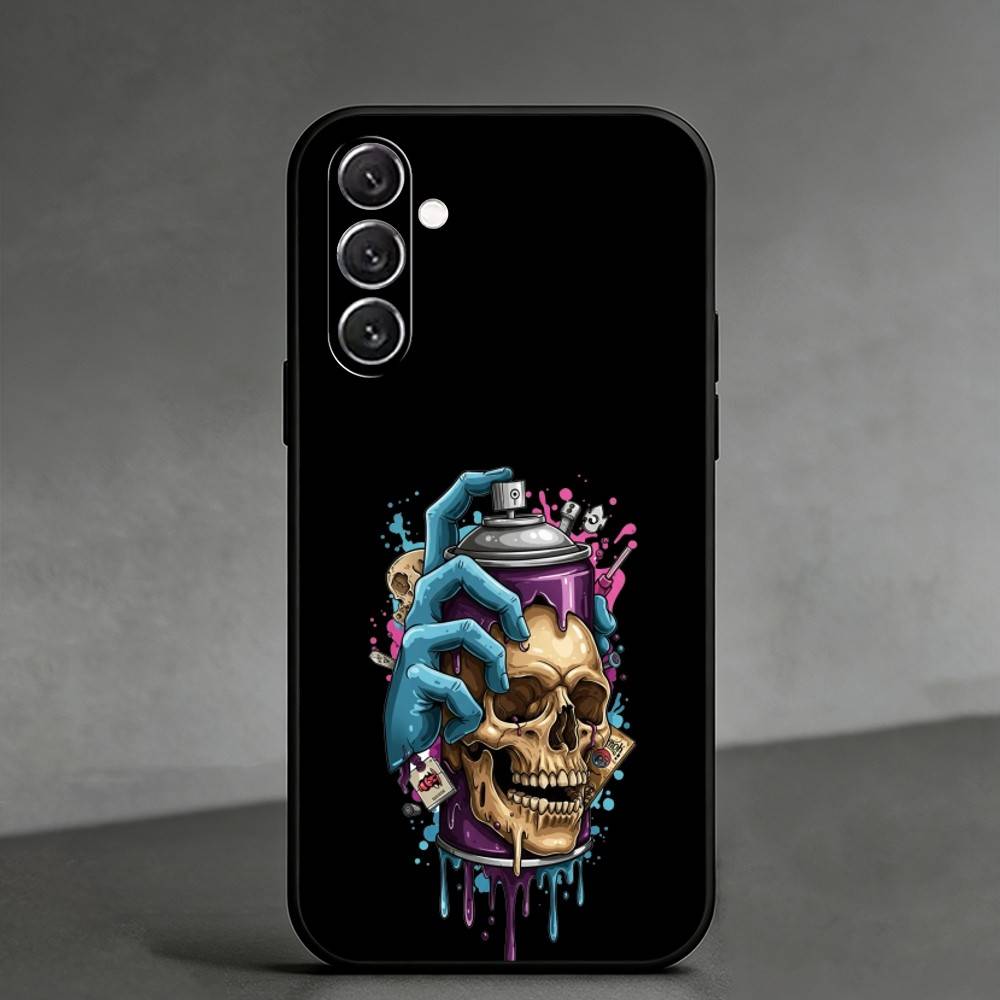C-Cool Colorful Graffitiy Phone Case For Samsung Galaxy A91,80,73,72 ,71,53,52,32 ,31,22,21s,20,Soft Black Case