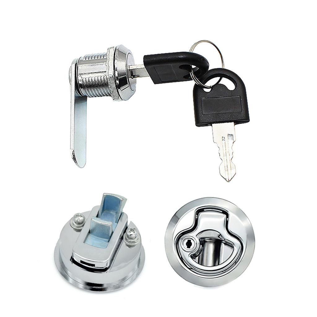 Home RV Cabinet Push Button Latch Lock Hatch Catch Flush Door Lock Knob Fit for Cupboard Motorhome-Caravan Camper Handle