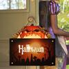 Halloween Wooden House Sign Pendant With Led Lights Wall Crafts Decoration For Gardens Terraces Porches
