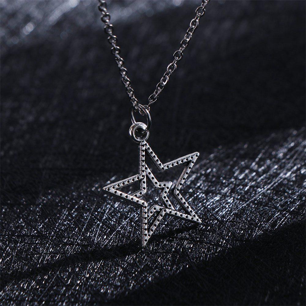 Цинковый сплав цинка винтажное ожерелье с пентаграммой полое колье корейская цепочка для ключицы подвеска в виде звезды вечеринка