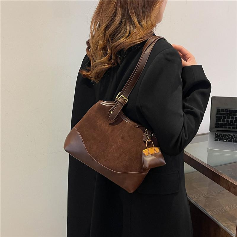 2025 зима новая повседневная мода большая вместимость сумка-ведро модная текстура сумка через плечо ретро мода женская сумка