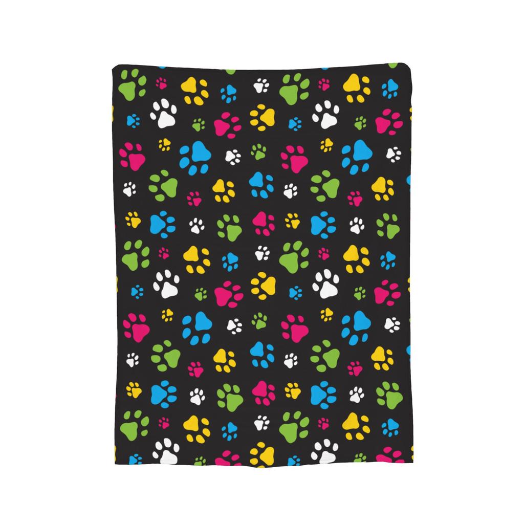 Dog Paw Bone Gift Blanket Flannel All Season French Bulldog Footprint Cartoon Breathable Warm Throw Blanket for Bed Car Quilt