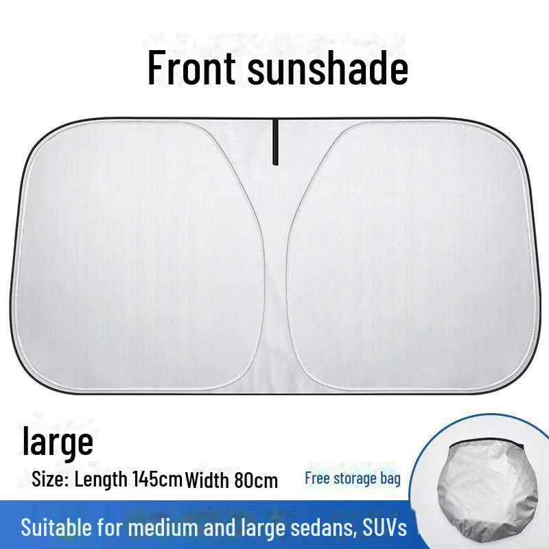 Летний зонтик: Теплоизолирующий двойной круглый зонт для защиты лобового стекла с титаново-серебристым покрытием