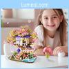 Flower Girl House Scene Assembly Building Block Model Toys Desktop Ornament