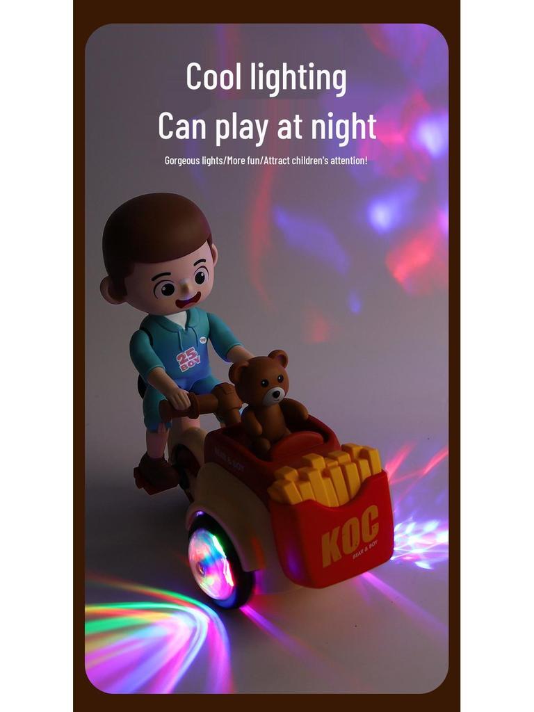 Детский электрический вращающийся трехколесный велосипед со светом и музыкой