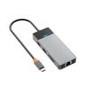 Многопортовый USB-C хаб WIWU: 4 USB, 100 Вт PD, USB-C 3.1, SD/TF, LAN-адаптер