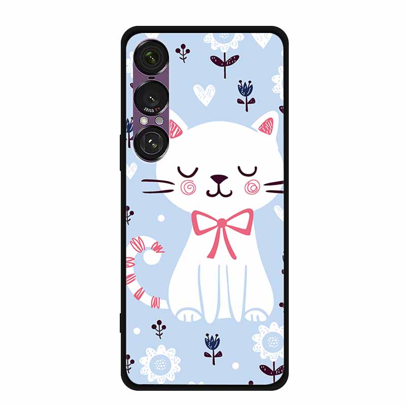 For Sony Xperia 1 VII VI V IV II III Case Soft Silicone Bumper 3D Flowers Emboss Phone Cases for Sony Xperia 1 VII Back Covers