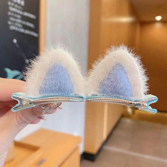 4 шт. милые заколки для волос плюшевые кошачьи ушки украшения заколки для волос дизайн животных плюшевые заколки аксессуары для волос для девочек