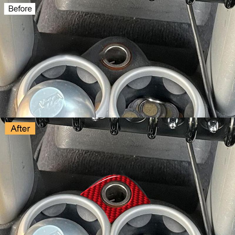 Наклейки-декорации в стиле карбон для Mini Cooper R50 R53 2002-2006, накладки на панель прикуривателя.