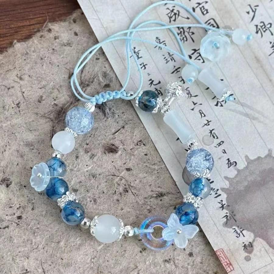 Изысканный браслет с бисером, цветочный, для женщин 2024, в китайском стиле, регулируемый