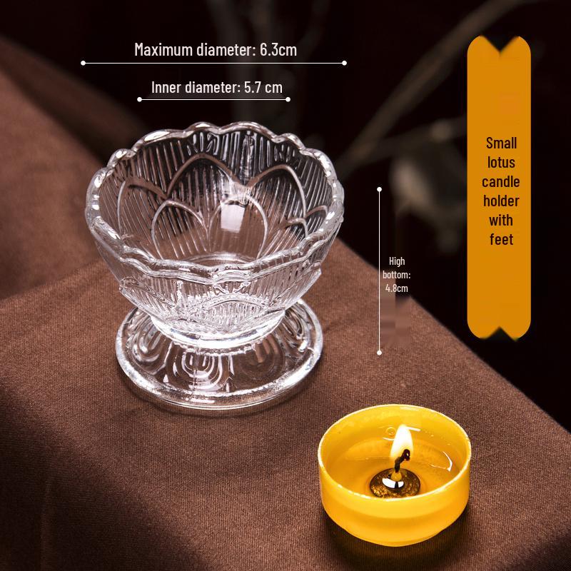 Подставка для лампадки из стекла лотоса: Жаростойкая свеча/масляная лампа для 24-часового использования